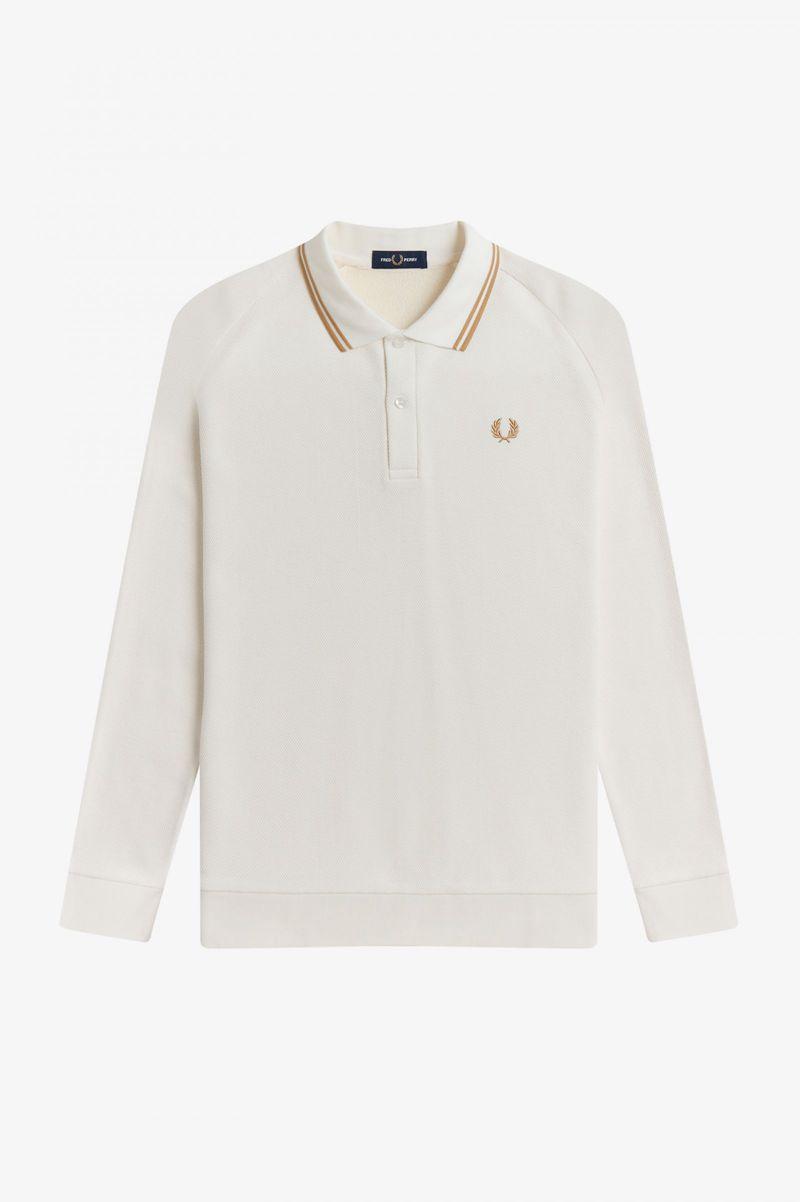 White Fred Perry Panel Polo Men's Shirts | PH 1517UZGT